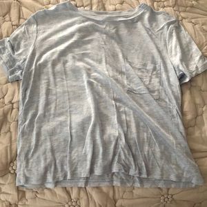 soft cropped crew neck pocket t shirt